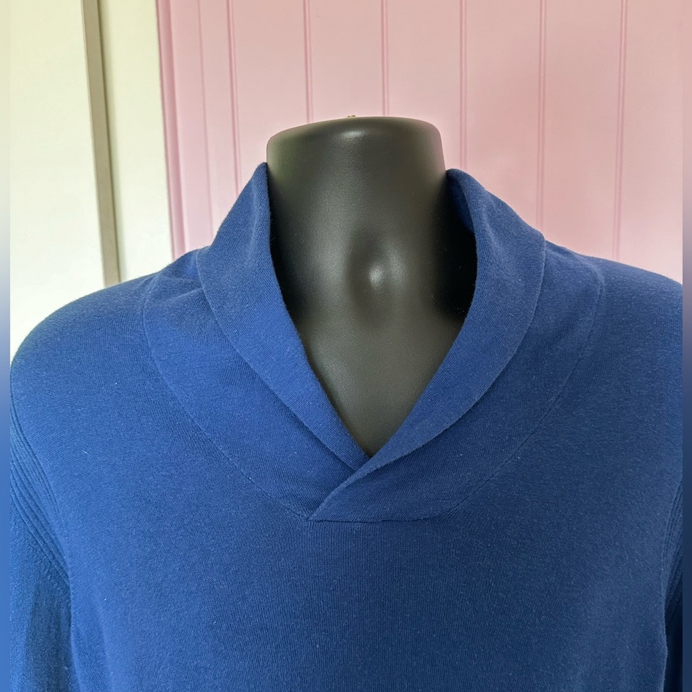 Hugo Boss Blue MockNeck Sweater Large Slim Fit